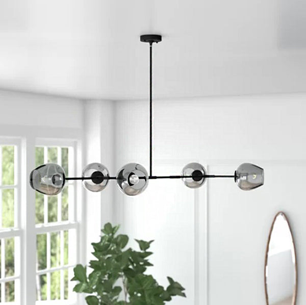 Frame Ceiling Fixture with Indented Color Glass Shades by Bethel - view 3
