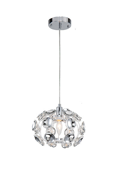 Chrome Honeycomb Resin Frame Single Pendant Light by Bethel