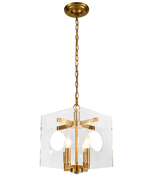 Clear Acrylic Frame Pendant Light with Cut Out Hole &amp; Hardware
