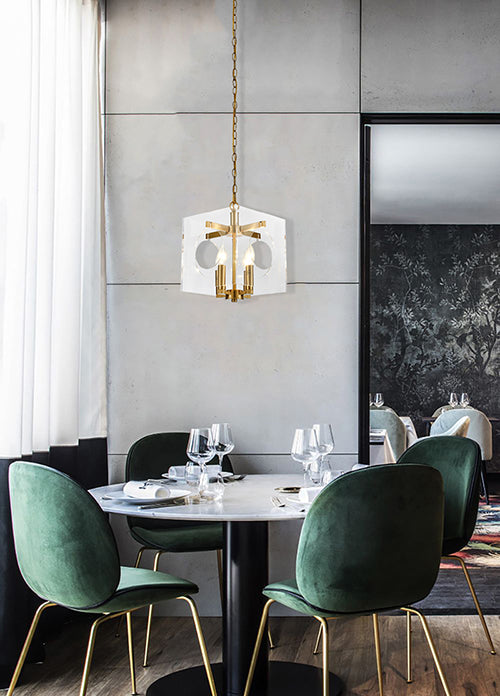 Clear Acrylic Frame Pendant Light with Cut Out Hole &amp; Hardware