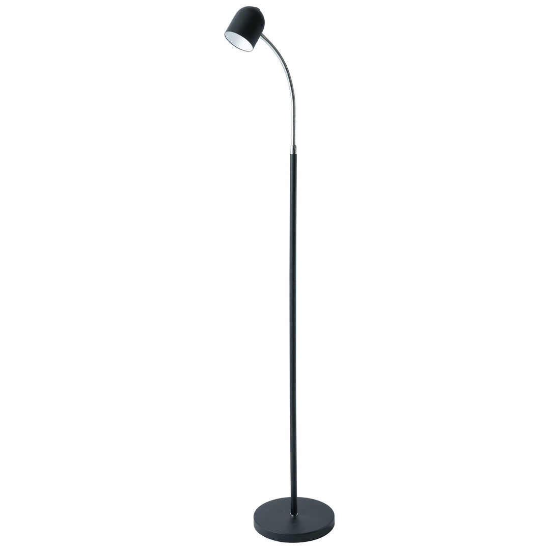 5W Floor Lamp in Black & Polished Chrome by Dainolite