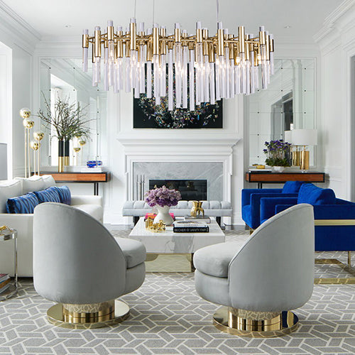 Metal Frame Chandelier with Clear Glass Rods by Bethel - view 6