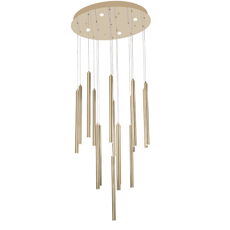 Gold Flushed LED Ceiling Fixture with Hanging Pendants Size: D23.7''h17.7''