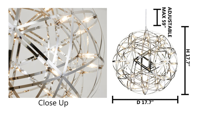 Round Metal Frame LED Ceiling Fixture with LED Star Lights by Bethel - view 13