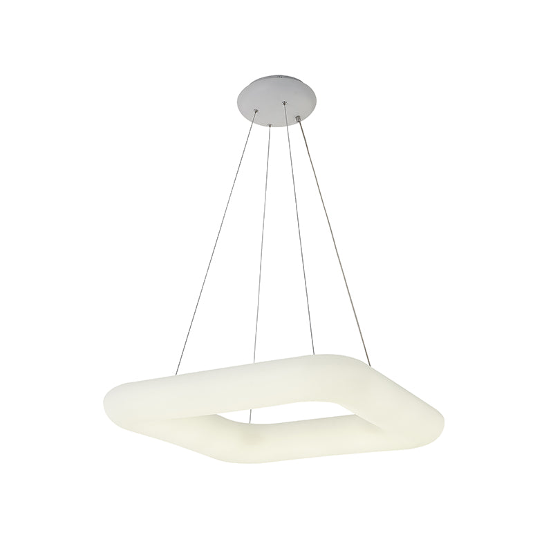 White Pc Square Frame LED Ceiling Fixture with White Steel Hardware by Bethel