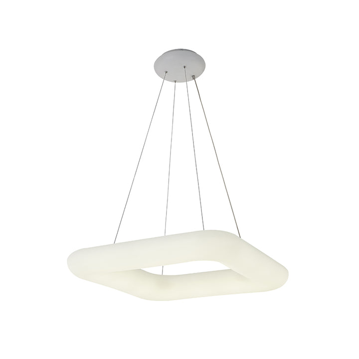 White Pc Square Frame LED Ceiling Fixture with White Steel Hardware by Bethel