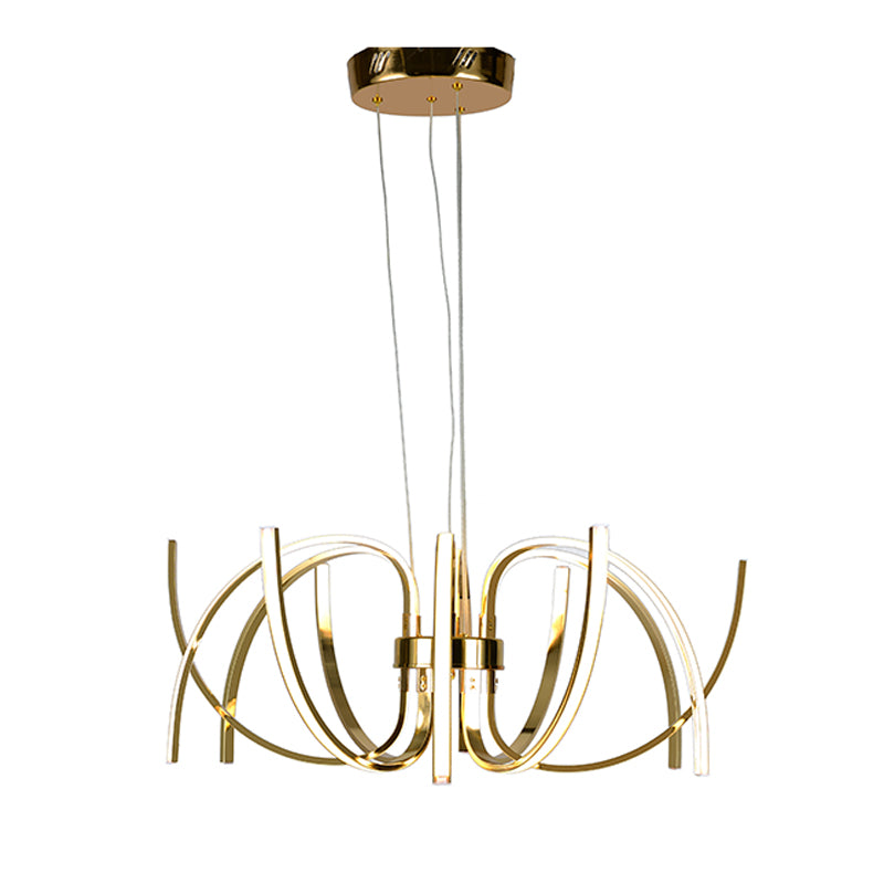 Aluminium Frame LED Light Fixture in Gold by Bethel