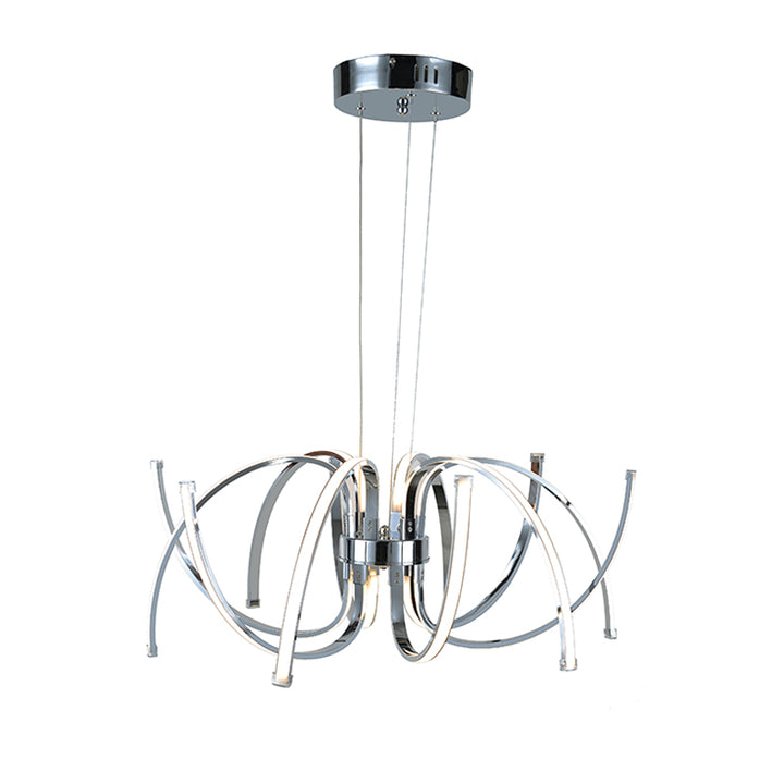 Aluminium Frame LED Light Fixture in Chrome by Bethel