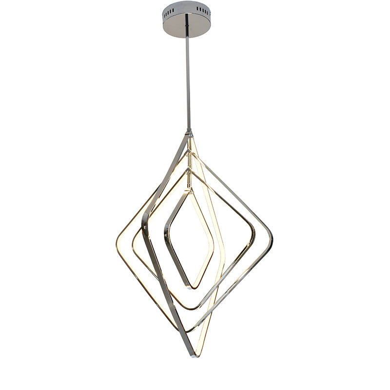Diamond Orb LED Light Fixture with Chrome Frame and Acrylic Diffuser by Bethel