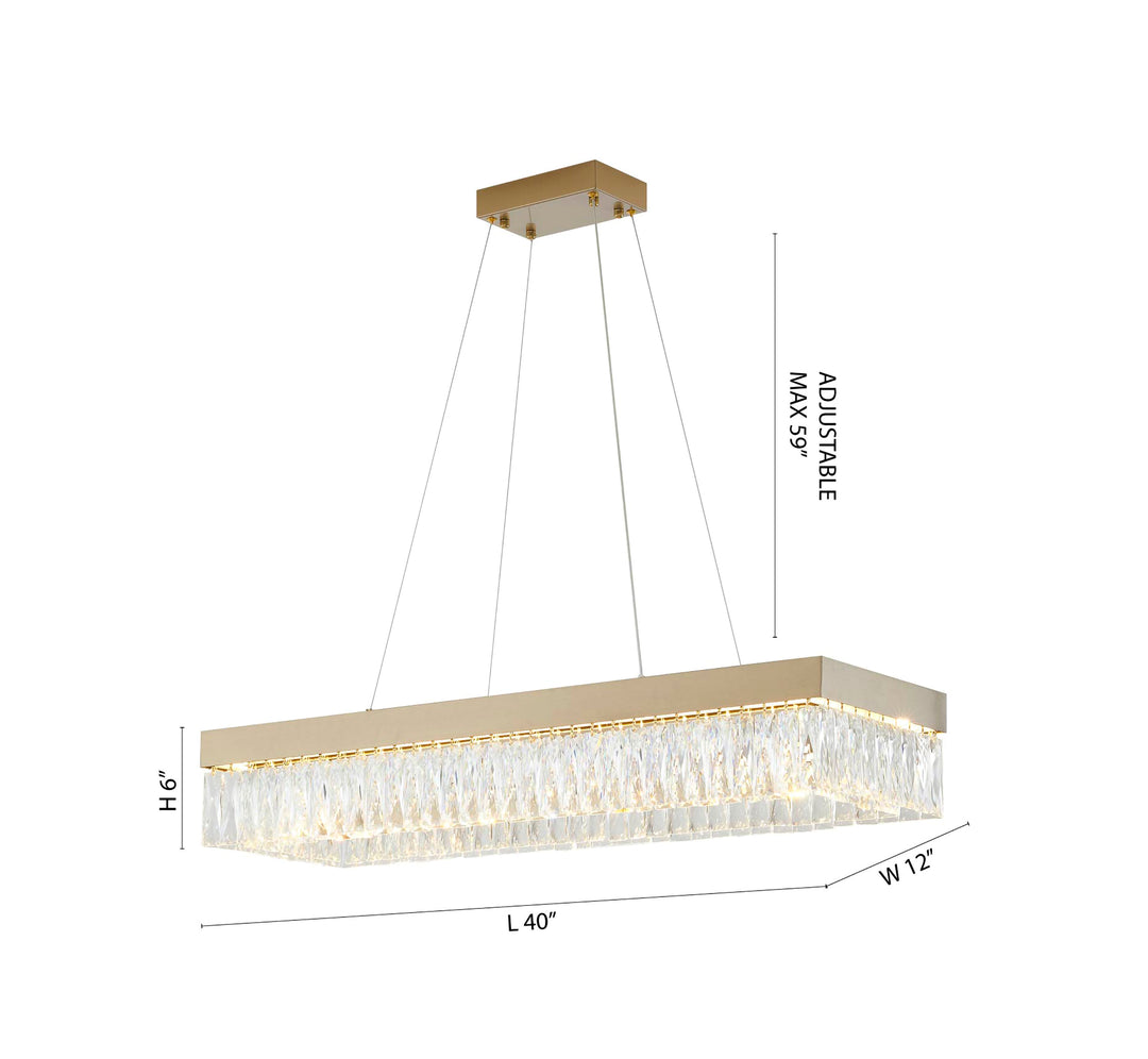 Hairline Frame LED Chandelier with Clear Hanging Crystals by Bethel - view 8