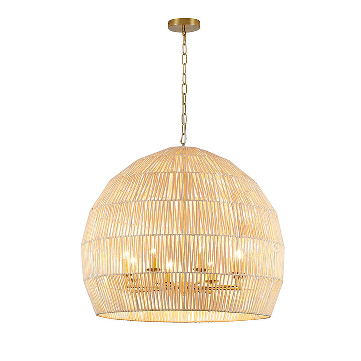 Natural Vine Weaved Basket Light with Frame, 28.3", by Bethel