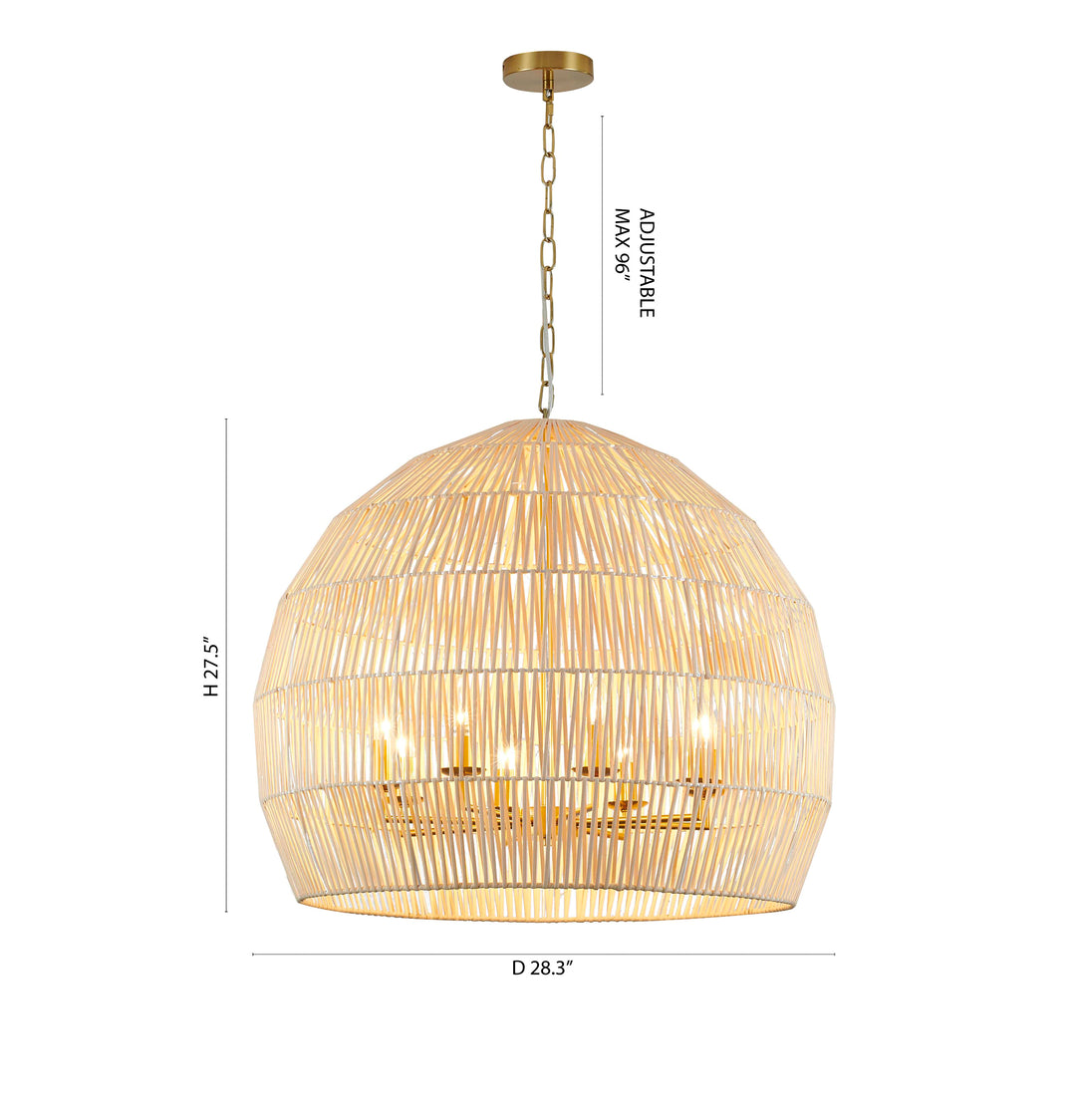 Natural Vine Weaved Basket Light with Frame by Bethel - view 6