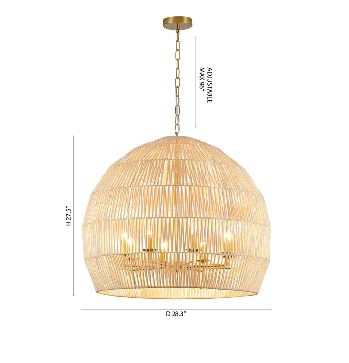 Natural Vine Weaved Basket Light with Frame by Bethel - view 6