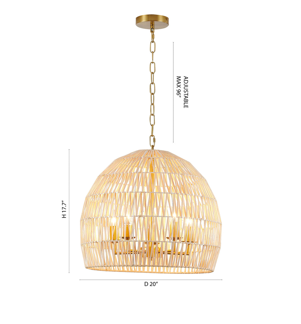 Natural Vine Weaved Basket Light with Frame by Bethel - view 2