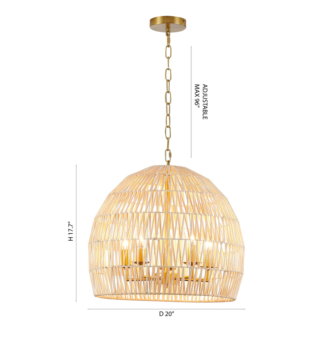 Natural Vine Weaved Basket Light with Frame by Bethel - view 2