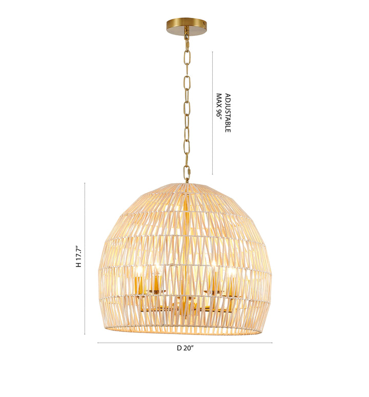 Natural Vine Weaved Basket Light with Frame by Bethel - view 2