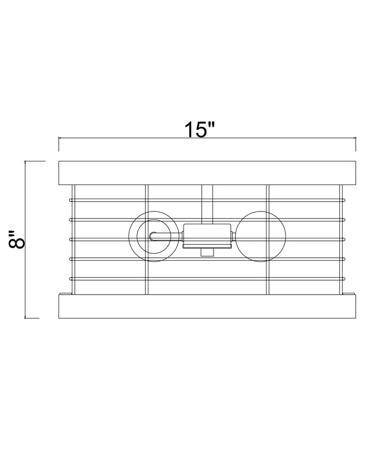 Homestead 15" Semi Flush Mount dimensions diagram