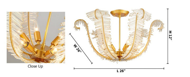 Gold Glass Flush Mount by Bethel - view 3