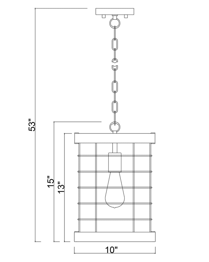 Homestead 10" Single Pendant dimensions diagram