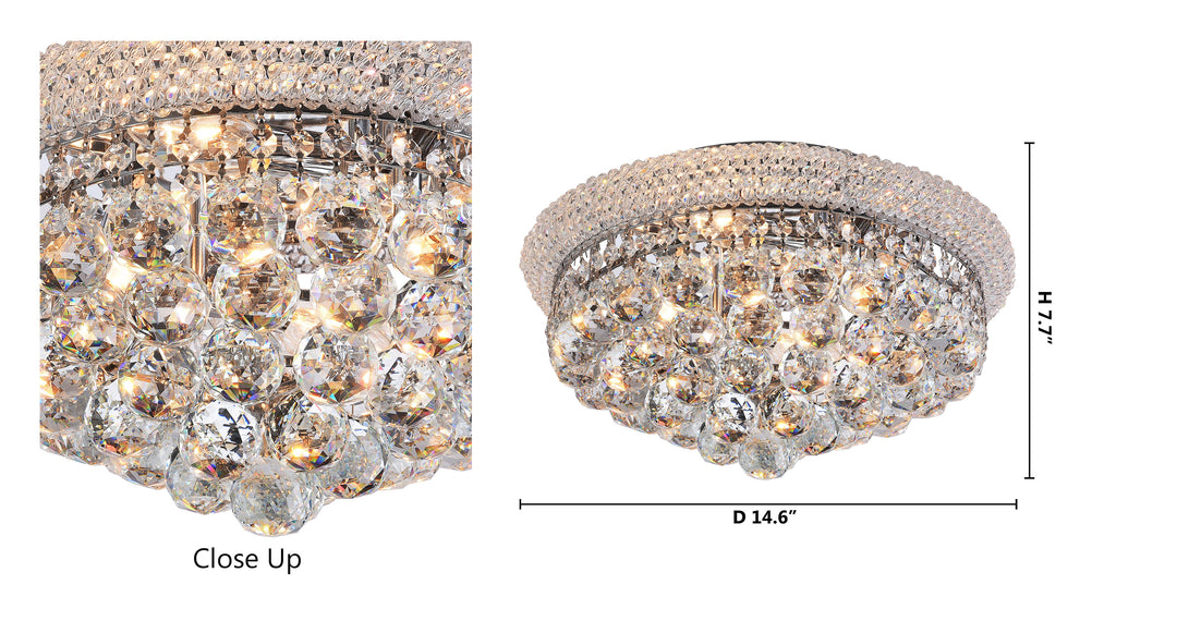Chrome Crystal Flush Mount by Bethel - view 3