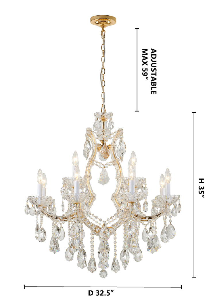 Gold Crystal Chandelier (BET26) by Bethel - view 5