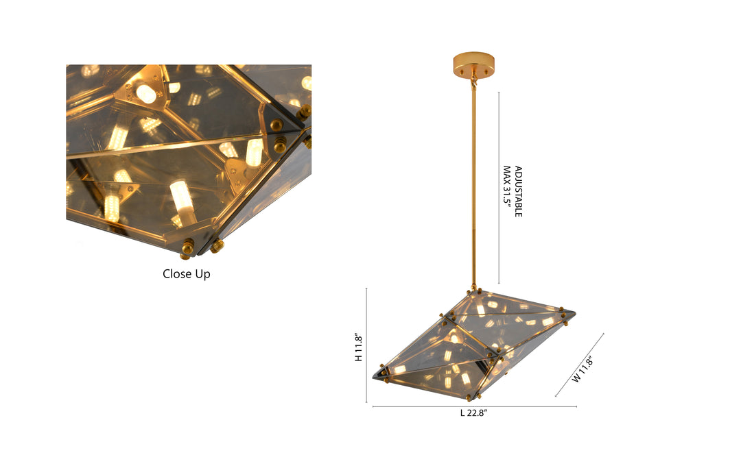 Gold Glass Chandelier (DLS52) by Bethel - view 4