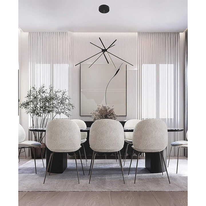 Matte Black Match Stick LED Ceiling Fixture with Frosted White Diffusers by Bethel - view 2