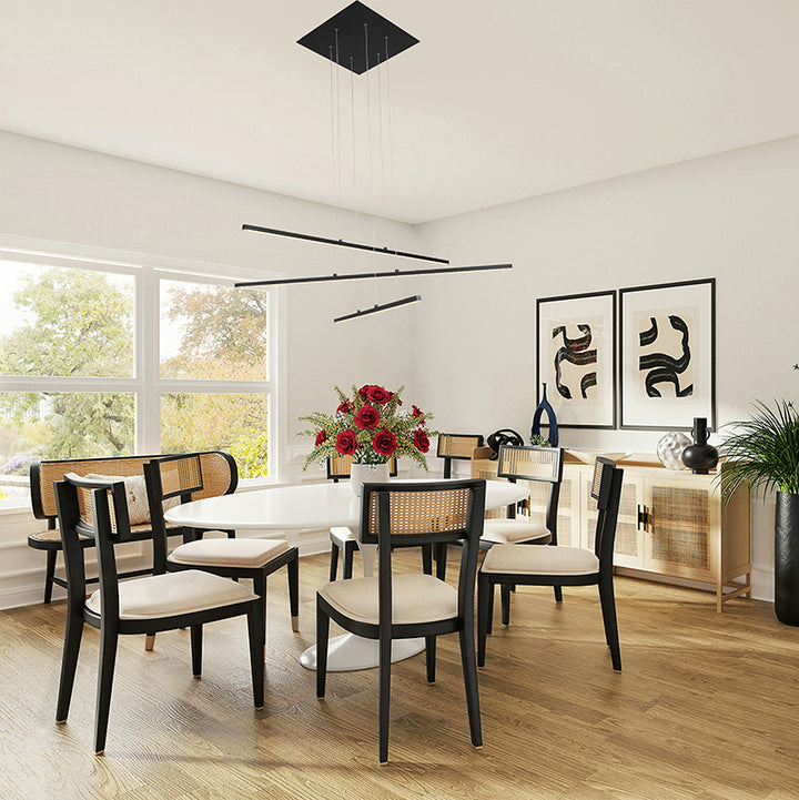 Frame LED Ceiling Fixture with Hanging Stick Pendants &amp;