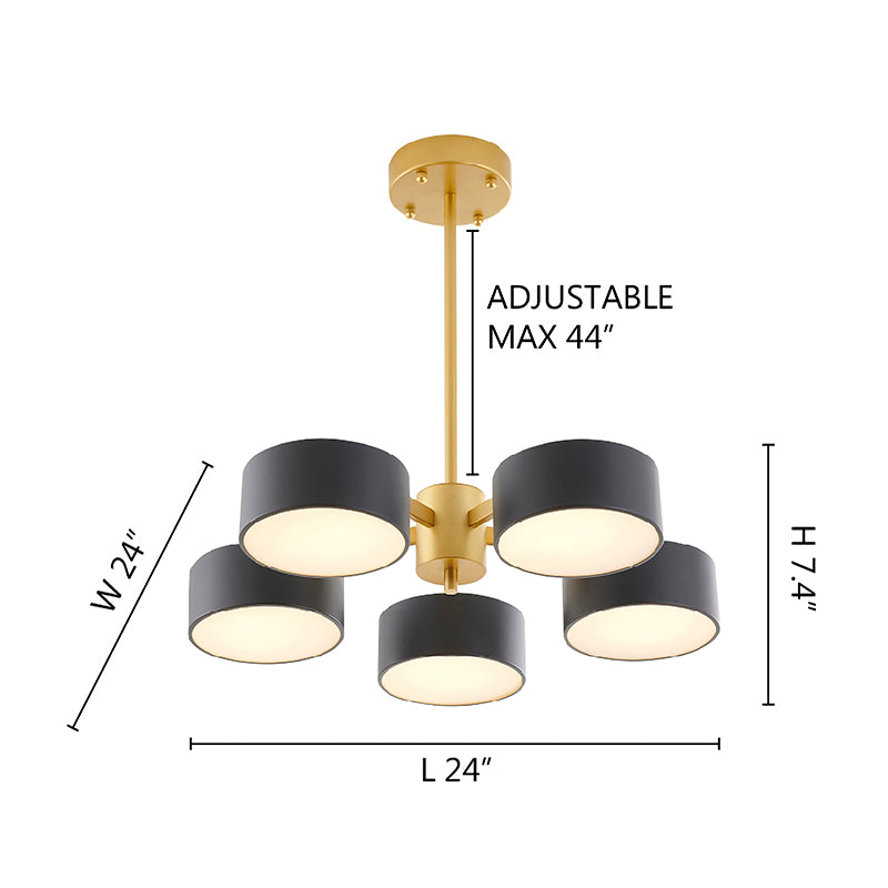 Frame Light Fixture with Shades and Frosted Diffusers by Bethel - view 11