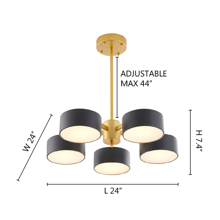Frame Light Fixture with Shades and Frosted Diffusers by Bethel - view 11