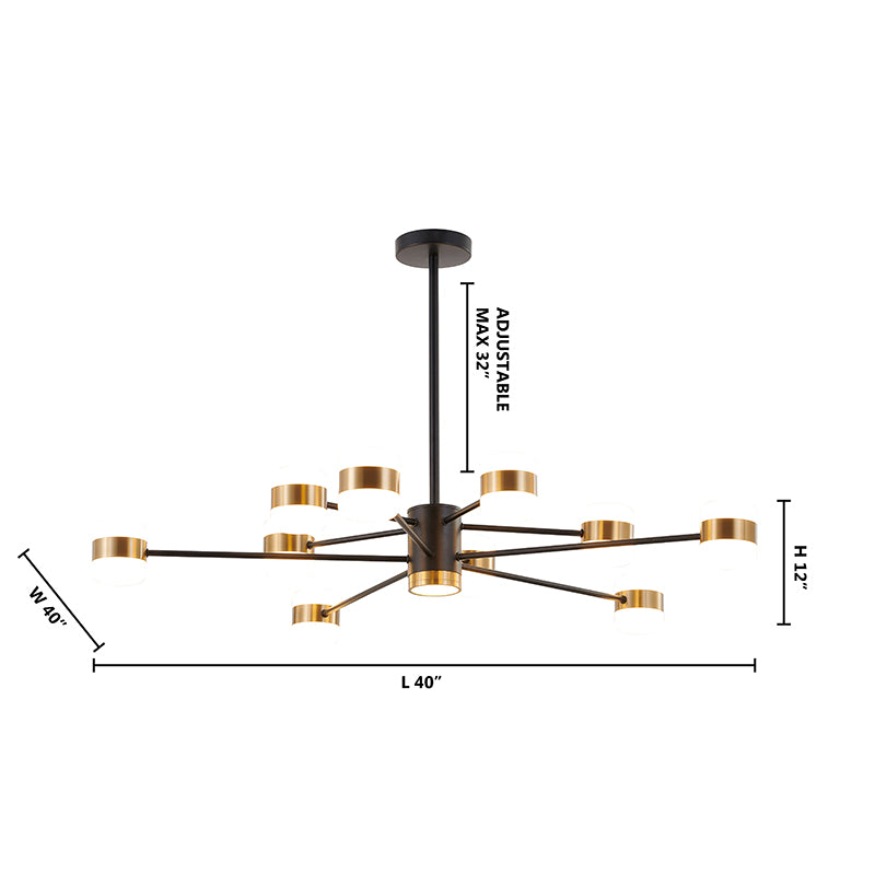 Metal Frame LED Ceiling Fixture with &amp; Lights