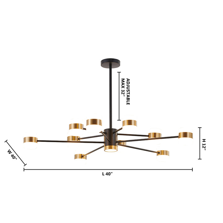 Metal Frame LED Ceiling Fixture with &amp; Lights