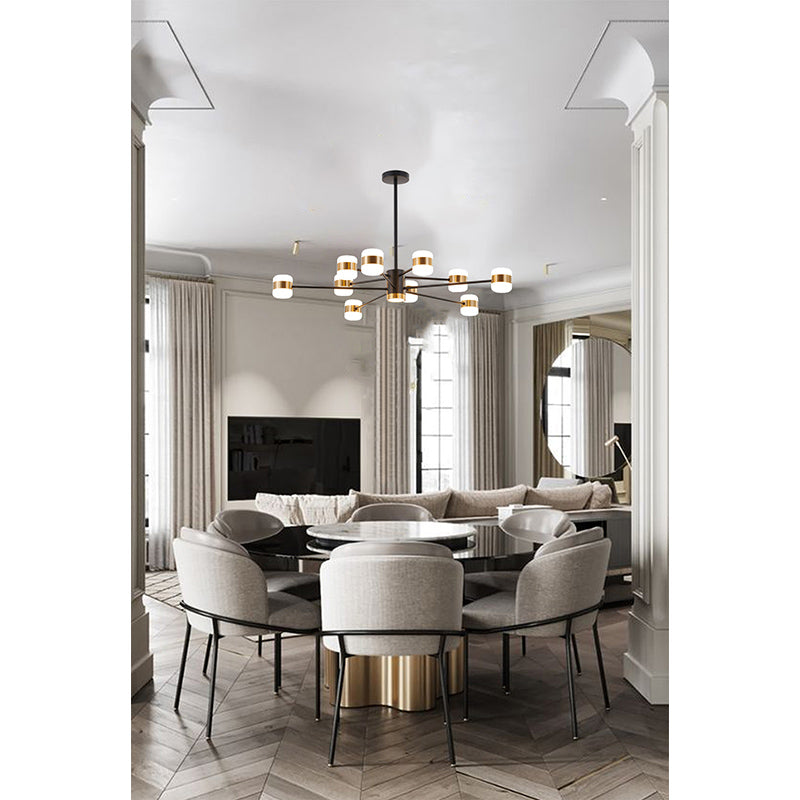 Metal Frame LED Ceiling Fixture with &amp; Lights