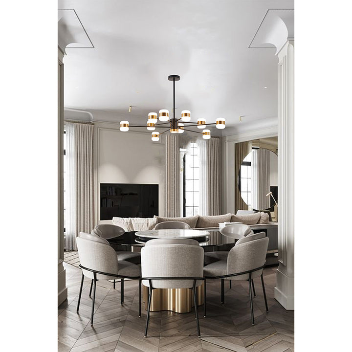 Metal Frame LED Ceiling Fixture with &amp; Lights