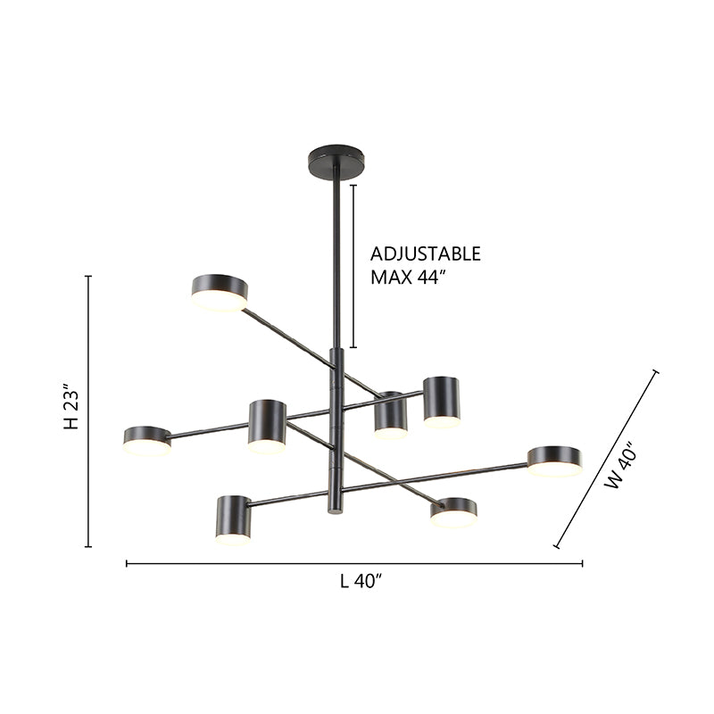 Four Tier Black Metal LED Ceiling Fixture with White Diffusers by Bethel - view 4
