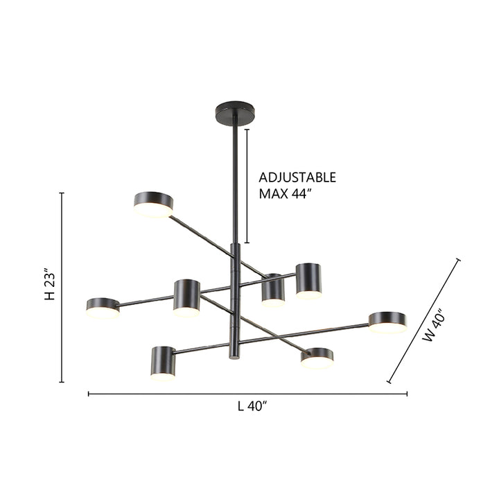Four Tier Black Metal LED Ceiling Fixture with White Diffusers by Bethel - view 4