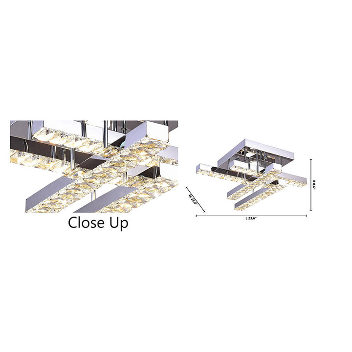Chrome Frame LED Flush Mount with Clear Crystals by Bethel - view 3