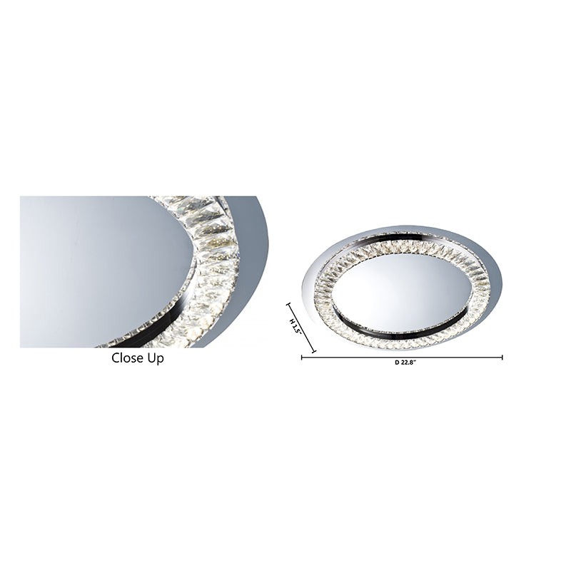 Clear Crystal LED Flush Mount with Stainless Steel Frame by Bethel - view 8