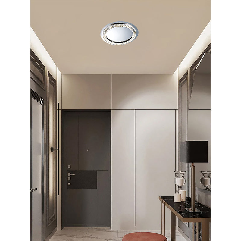 Clear Crystal LED Flush Mount with Stainless Steel Frame by Bethel - view 9