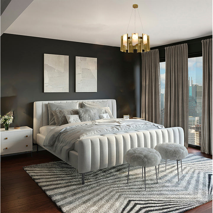 Satin Brass Chandelier (MU126) by Bethel - view 5