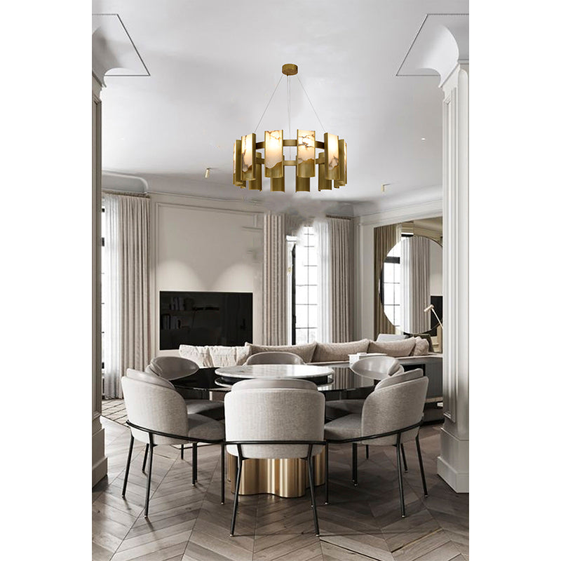 Satin Brass Chandelier (MU125) by Bethel - view 7