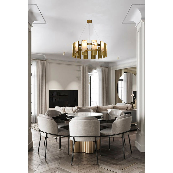 Satin Brass Chandelier (MU125) by Bethel - view 7