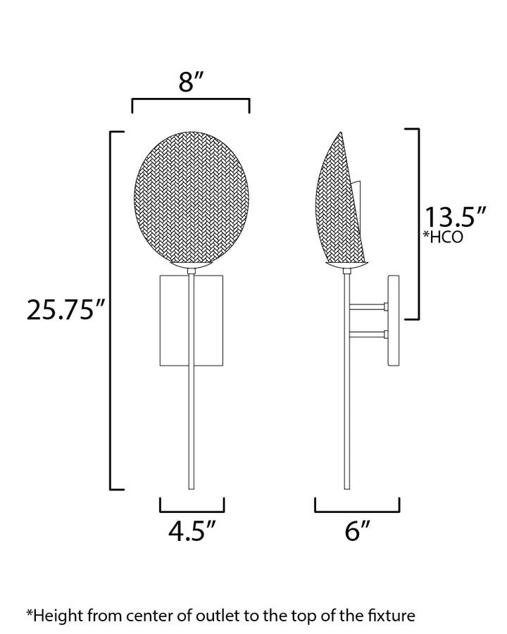 Maldives 1-Light Sconce dimensions diagram