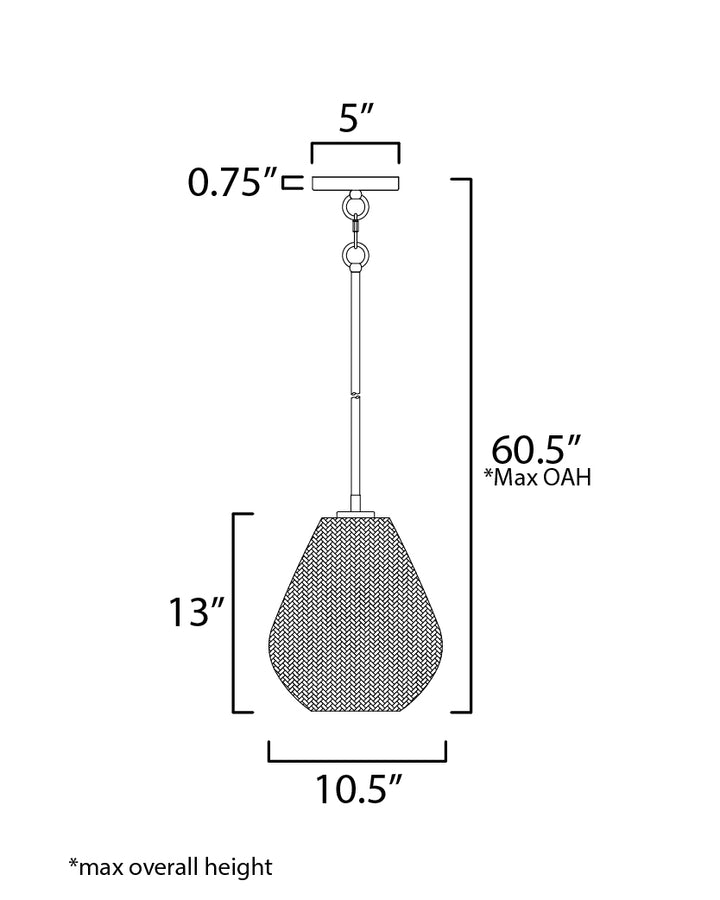 Maldives 1-Light Pendant dimensions diagram