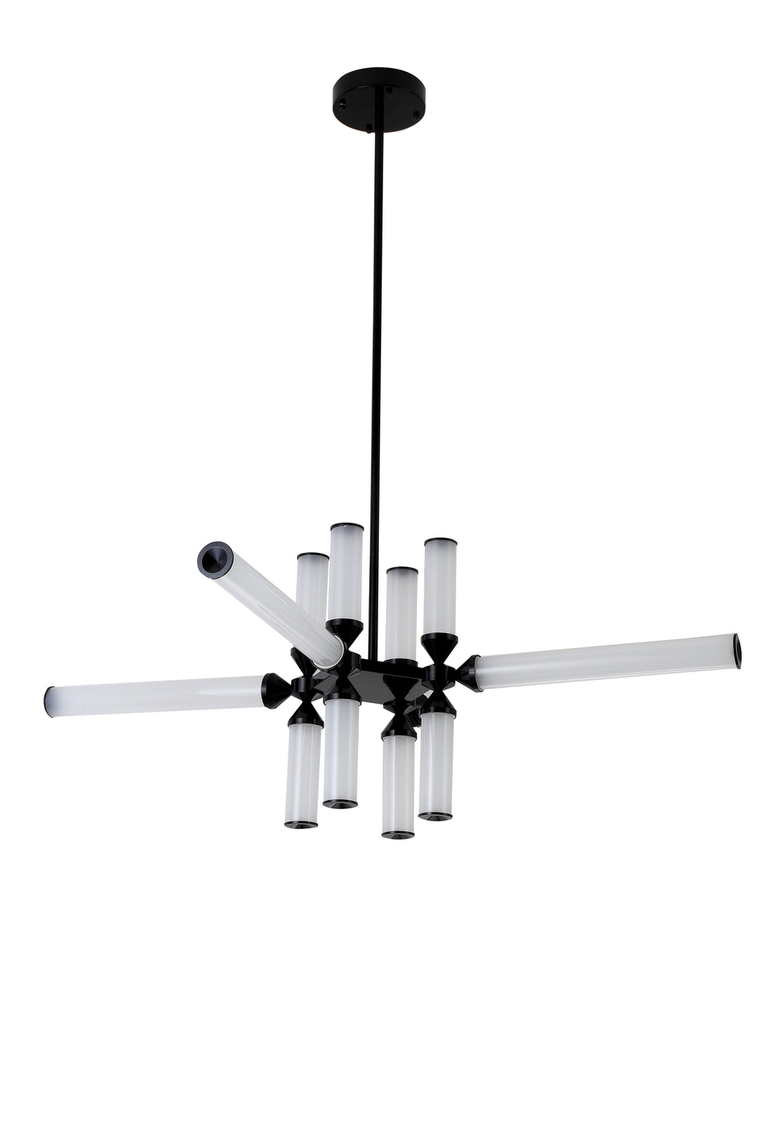 Aluminium Frame Chandelier with Glass Shades by Bethel - view 9