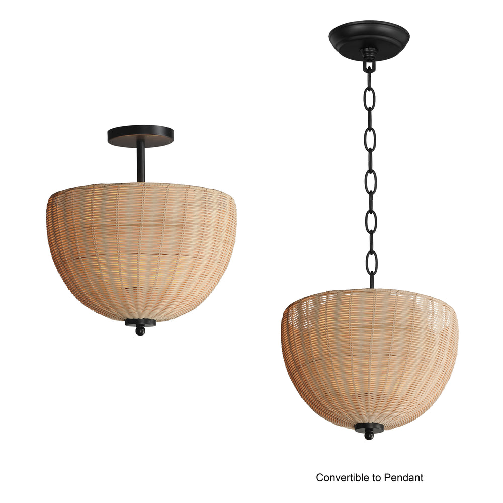 Maldives 2-Light Semi Flush/Pendant NABK alternate view