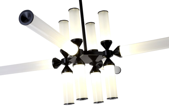 Aluminium Frame Chandelier with Glass Shades by Bethel - view 11