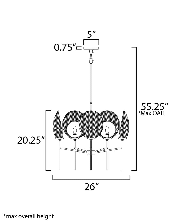 Maldives Chandelier dimensions diagram
