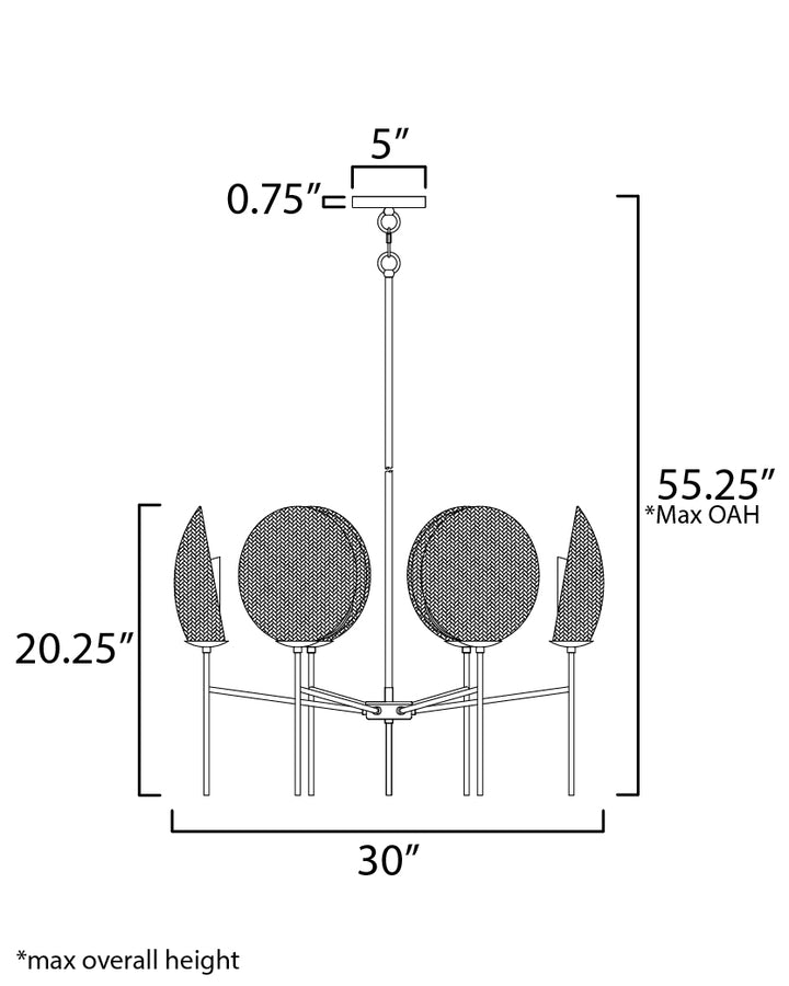 Maldives Chandelier dimensions diagram