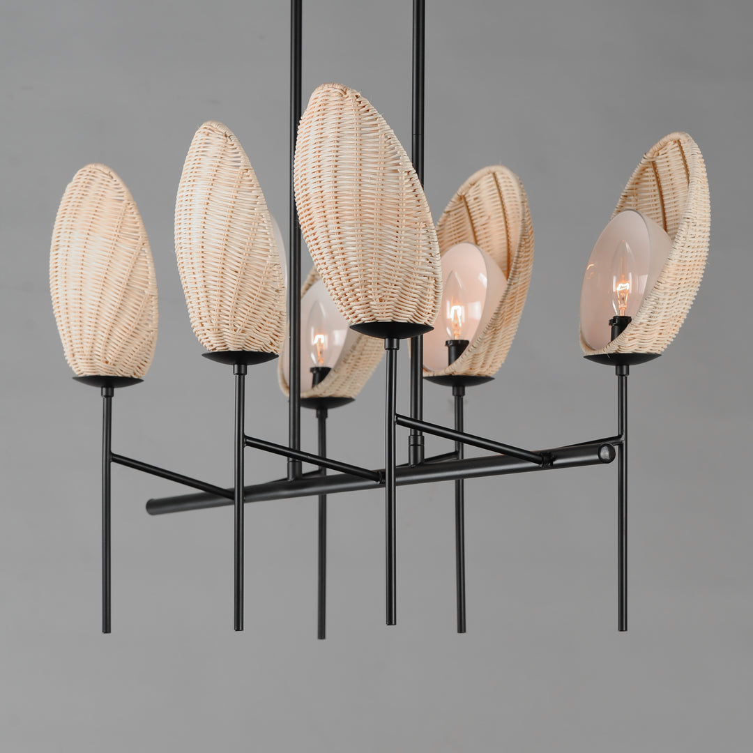 Maldives 6-Light Linear Chandelier NABK alternate view